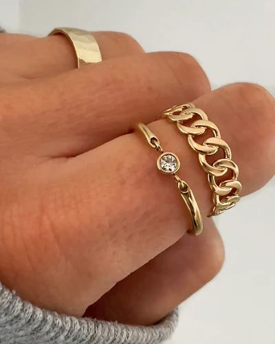 Crystal Bezel Ring