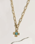 Chunky Cross Chain - Aqua Blue