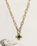 Chunky Cross Chain - Emerald Green